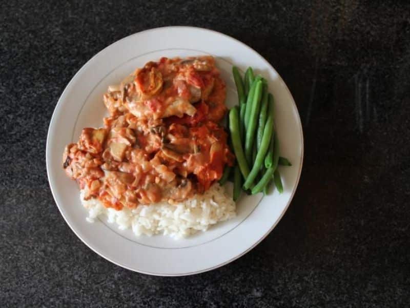 a plate of food on a table